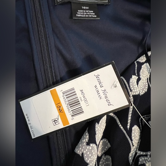 Jessica Howard Puff-Print A-Line midi dress. Size 16 W. NWT - Picture 10 of 10